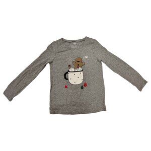 EUC | Carters | Girls Gingerbread Christmas | Glitter | Long-Sleeve Tee | Size 6